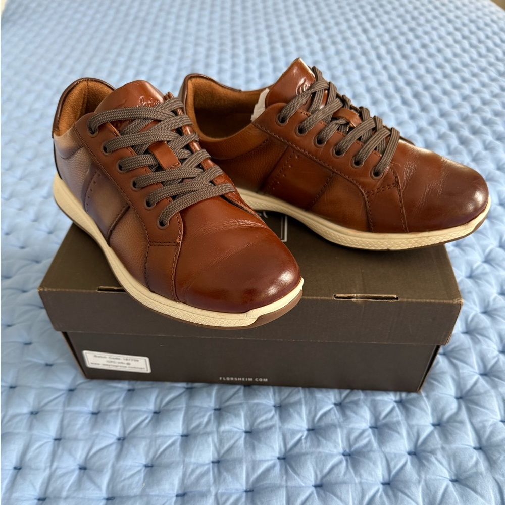 Florsheim Chestnut Leather Boys Sneakers